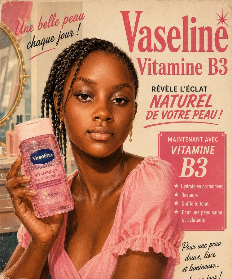 Vaseline Vitamine B3, révèle l'éclat naturel