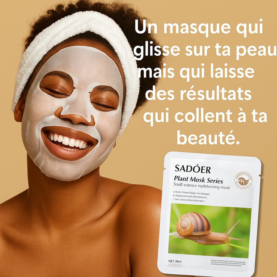 Masque visage Sadoer, parfum escargot